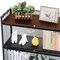 Tall Narrow Bookcase with Enclosed Storage, 4-Door Metal Mesh Cabinet for Living Room Bedroom